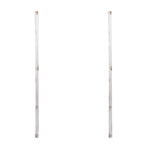 Large Wooden Wall Art Panels With Distressed Round Mirror Accents (Set of 2) - White