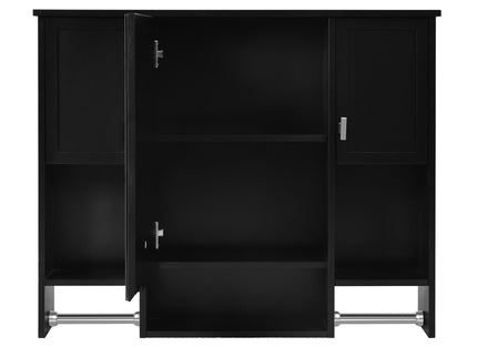 Wall Mounted Bathroom Storage Cabinet With Mirror, Medicine Cabinet With Towel Bar