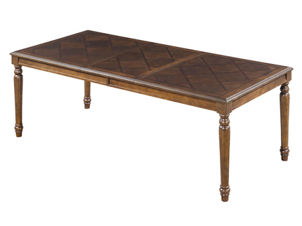 Rectangular Dining Table With Framed Top And Turned Legs - Walnut