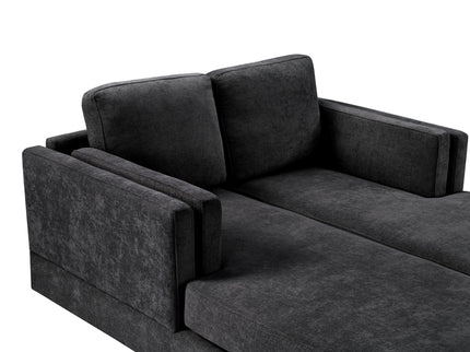 Chaise Lounge Sofa Bed With Dual Layer Armrests For Living Room