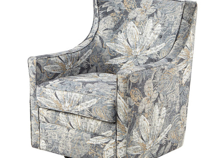 Swivel Glider Chair With Upholstery And Metal Base - Multicolor