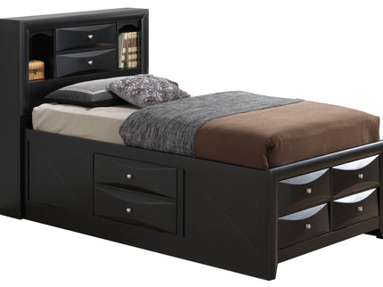 Modern Design Storage Bed With Bookcase Headboard