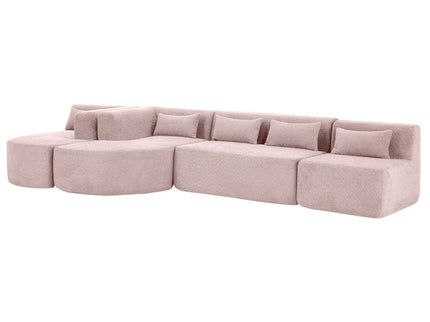 Upholstered Sofa Free Combined Sofa Couch With 2 Chaise Lounge And Five Back Pillows For Living Room