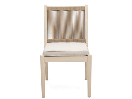 Cordoba - Dining Chair (Set of 2) With Acacia Wood Frame And Water Repellent Fabric - Beige / Yellow