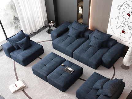 Modern Oversized Diy Combination Modular Sectional Sofa & Pillows