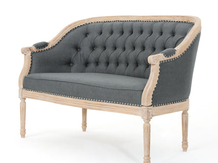 French Country Chesterfield Style Tufted Loveseat