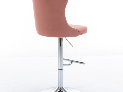 Swivel Barstools Adjusatble Seat Height From 25-33", Modern Upholstered Base Bar Stools With Backs Comfortable Tufted For Home Pub And Kitchen Island (Set of 2)