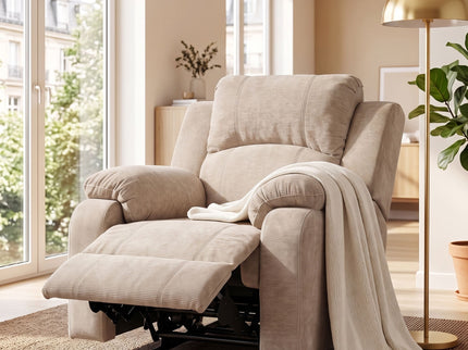 Upholstered Manual Recliner Chair With 3 Adjustable Backrest Positions
