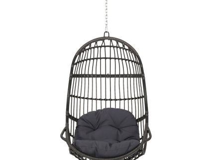 Rustic Hanging Basket Chair With Cushion