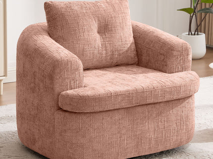 Modern Swivel Barrel Chair With Dual-Layer Cushion