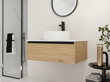 Wall Mounted Bathroom Vanity With Art Sink & 1 Soft Close Drawer