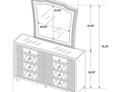 Mika - 8 Drawer LED Dresser With Mirror - Black