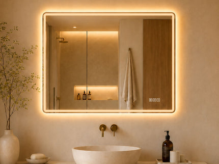 24" X 32" Rectangular Front Lighted And Backlit LED Bathroom Mirror With Anti Fog - Clear