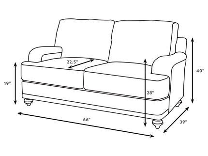 Brewster - Upholstered Loveseat With English Arms - Light Gray
