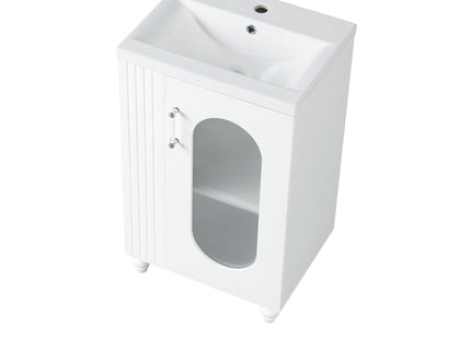 Modern Bathroom Vanity With Sink, Adjustable 2 Tier Shelf