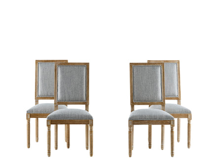 French Country Style Dining Chair With Upholstered Seating And Fluted Legs