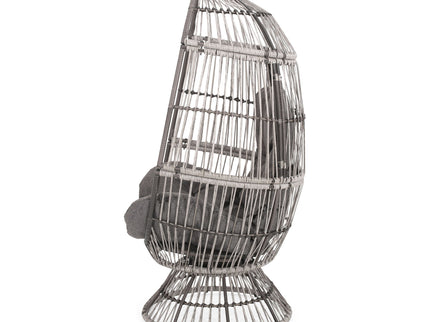 Patio Swivel Basket Egg Chair With Cushion
