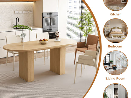 Modern Farmhouse Oval Dining Table With Slim Base