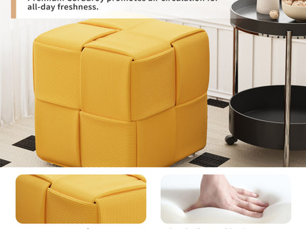 Modern Ottoman Foot Rest With Woven Design