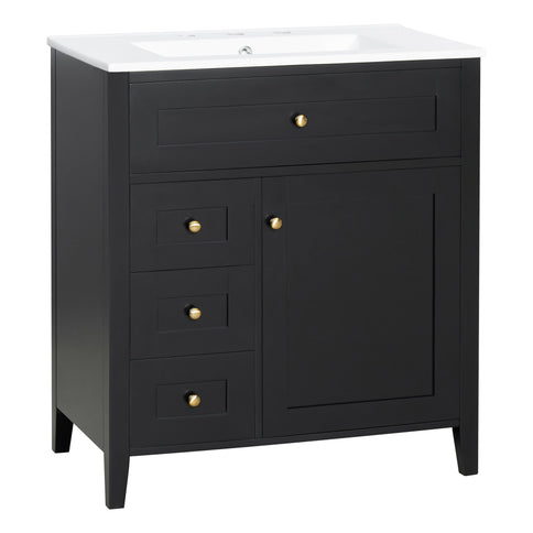 Modern Bathroom Vanity With Sink, 3 Drawers And Adjustable Shelf