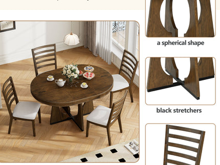 Round Dining Table Set For 4 With Chairs