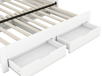 Daybed Frame With Storage Bookcases, 2 Drawers, Charging Station