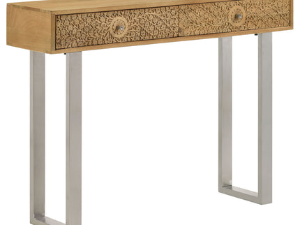 Harmony - 2 Drawer Table With Sled Base In Tones Accents - Natural