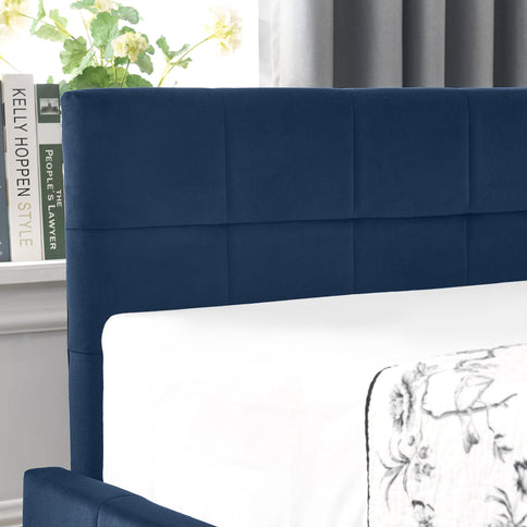Elegant Design Storage Upholstered Tufted Bed Frame With Backrest And Armrests