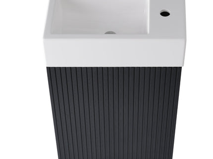 Modern Bathroom Vanity With Sink And 2 Tier Shelf