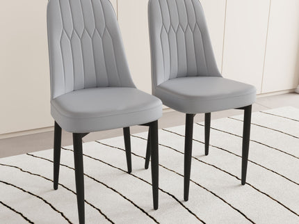 Modern Dining Chair With Cushions And Metal Legs