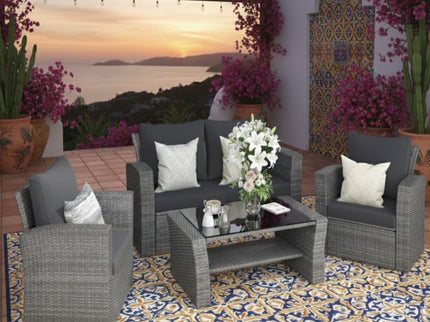 Modern Patio Set With Table And Cushions