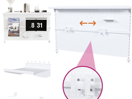 Clamp On Desk Pegboard With Single Monitor Stand