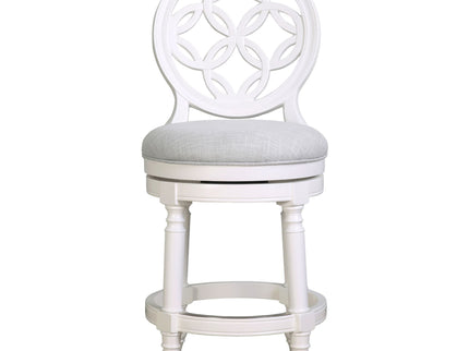 Stool With Back And Swivel Upholstered Seat