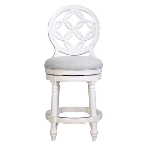 Stool With Back And Swivel Upholstered Seat