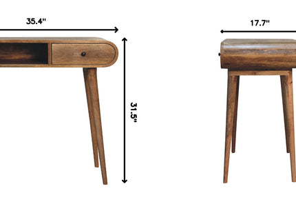 Writing Desk, Curved - Chestnut