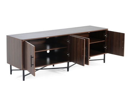 4 Door TV Cabinet, 2 Storage Spaces, Adjustable Shelves