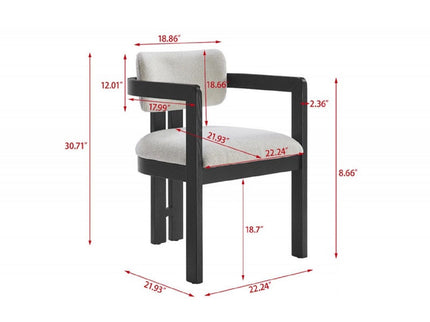 Upholstered Dining Armchair - Black