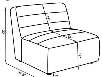 Ortega - Upholstered Armless Chair - Charcoal