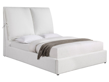 Corwyn - Queen Upholstered Panel Bed With Headboard Pillows - White