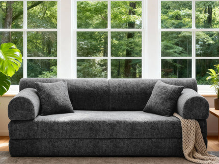 Modern 2 Tone Fabric Convertible Sleeper Sofa Bed