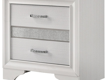 Transitional 2 Drawer Nightstand With Hidden Jewelry Tray