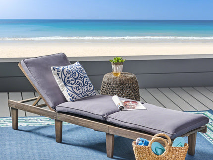 Ariana - Wood Chaise Lounge With Cushion