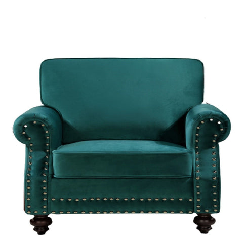 Upholstered Accent Armchair With Turned Legs For Living Room