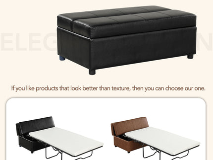 Twin Size Folding Ottoman Sleeper Bed With Mattress Convertible Guest Bed