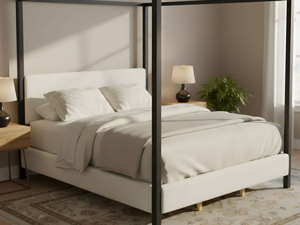 Modern Canopy Bed With Upholstery