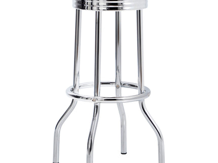 Midge - 3 Piece Round 1950S Bistro Pub Bar Table Set With Upholstery - White