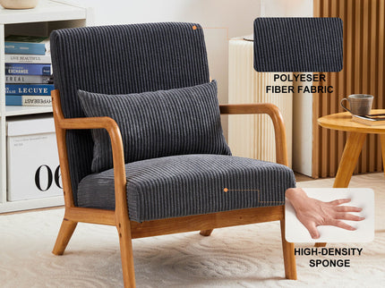 Accent Arm Chair With Pillow Upholstered