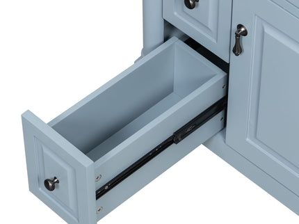 Freestanding Bathroom Vanity With Sink, Adjustable Shelf & Flip Drawer