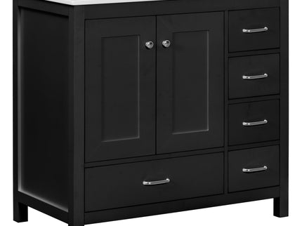 Bathroom Vanity With Sink Combo, 2 Soft Close Doors And 5 Drawers