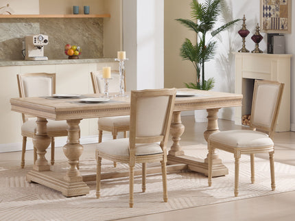 Dining Chairs Upholstered With T - Shaped Back (Set of 2) - Beige